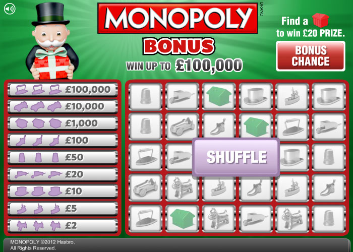 Monopoly Bonus online instant win game